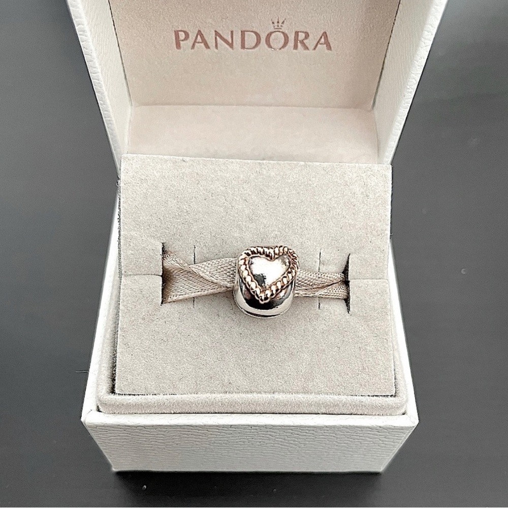 Pandora Braided Heart Clip | 14k Gold And Silver